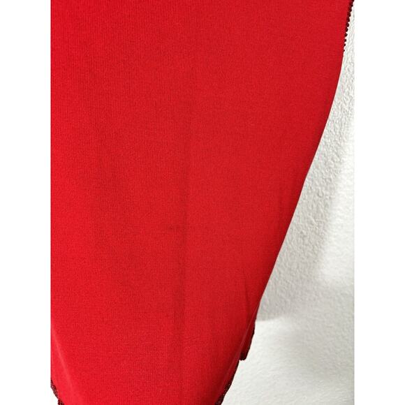 Escada Knit Top Size S Red American Flag Rayon Blend Stars Stripes Sleeveless - Picture 6 of 11